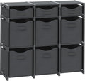 Cube Storage Organizer with 9 Storage Bins Included – Storage Cubes for Home Organization, Toy Storage, Office Storage, Living Room Storage, and General Storage Solution (Dark Grey)