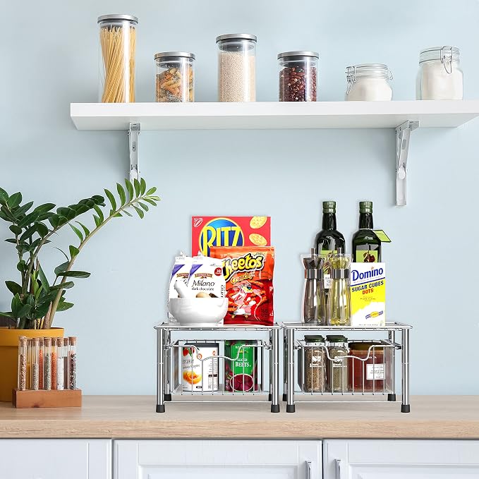 Simple Houseware Pull-Out Cabinet Sliding Basket Bundles