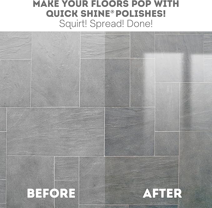 Quick Shine Multi Surface Floor Finish 27oz, 6Pk | Cleaner & Polish to use on Hardwood, Laminate, Luxury Vinyl Plank LVT, Tile & Stone | Safer Choice w/Clean Shine Technology | Shine-Protect-Refresh