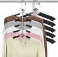 Clothes Hangers Space Saving Shirt Organizer, Non Slip Multi Shirt Hangers for Closet with Foam Padded Closet Organizers and Storage for Sweater Hoodie Blouse Coat Dress Short Black 4 Pack