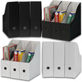 Simple Houseware 12-Pack Magazine File Holder Box, Foldable Cardboard Organizer, Black