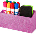 BEYGORM Magnetic Dry Erase Marker Holder for Whiteboard,Non-slip Acrylic Magnet Pen Holder for Fridge Refrigerator,Locker Organizer for Work,Locker Accessories,Pencil Cup for Desk(Bling Pink)