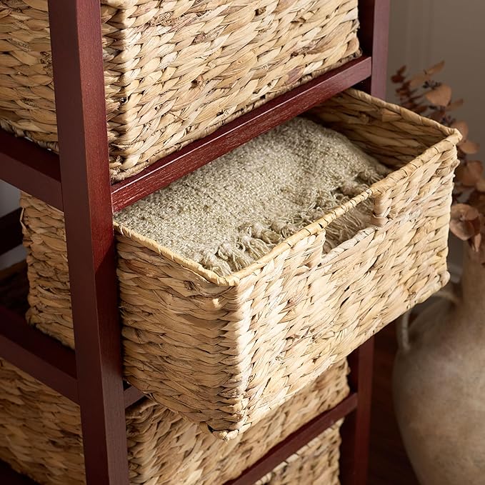 SAFAVIEH Home Collection Vedette Cherry 5-Drawer Wicker Basket Storage Tower (Fully Assembled)