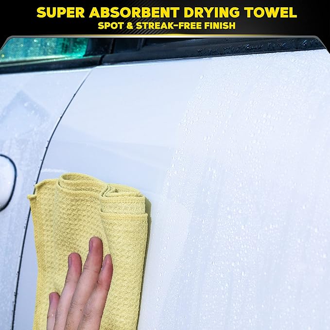 Meguiar's Water Magnet Microfiber Drying Towel,Premium Car Wash Microfiber Towel That’s Super Plush,Water Absorbent & Scratch-Free Big-Microfiber Towels for Cars,(Pack of 6)