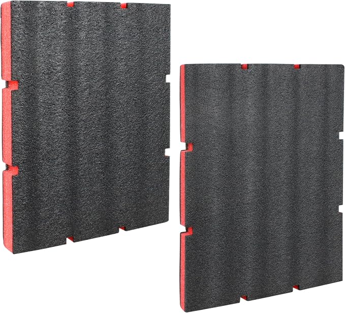 48-22-8452 Packout Foam Tool Organizer Inserts Compatible with Milwau-kee | 48-22-8442 and 48-22-84432 Drawer Boxes ,2 Pack Black/Red