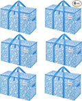 VENO 6 Pack Heavy Duty Moving Bags, Extra Large Storage Bags with Reinforced Handles & Strong Zippers, Foldable & Reusable Moving Box Alternative for Clothes & Dorm Storage