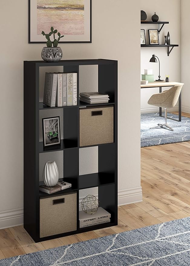 ClosetMaid Decorative Open Back 8-Cube Storage Organizer, Black
