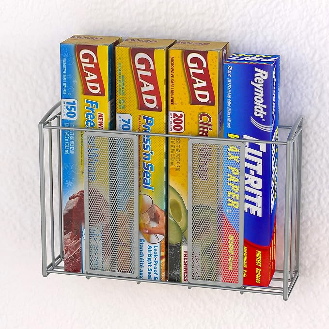 Simple Houseware Over Cabinet Door Organizer, 12.5"Wx3.75"Dx18"H, Mesh Silver