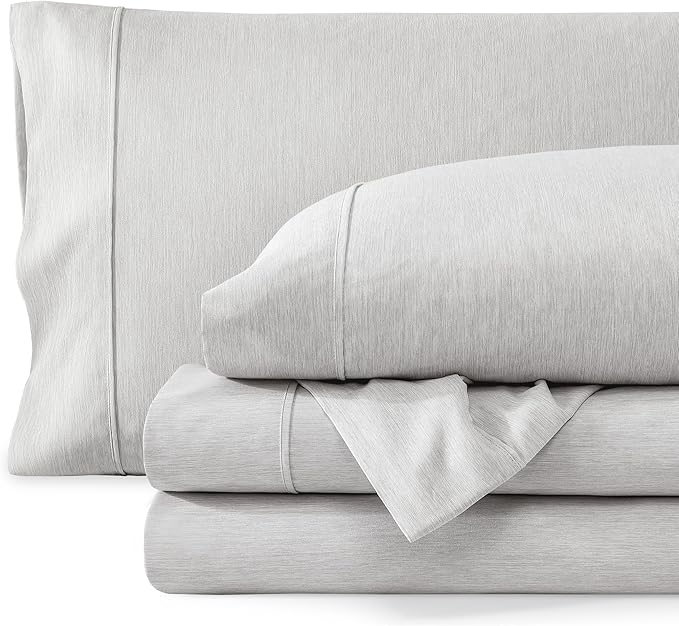 Bare Home Twin Sheet Set - 1800 Ultra-Soft Microfiber Double Brushed - Deep Pockets - Easy Fit - Extra Soft - 3 Piece Set - Bedding Sheets & Pillowcases (Twin, Heathered Pewter)