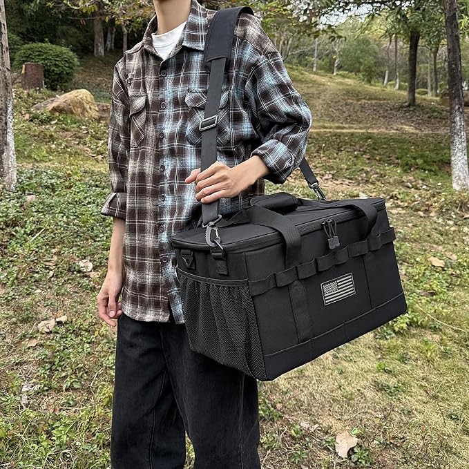Tactical Camping Storage Bag 28L Tactical Utility Tote Bag Camping Cookware Organizer Trunk Organizer