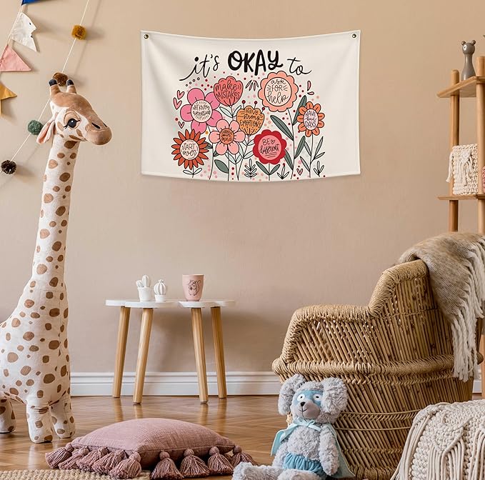 Classroom Wall Flag Decor-Teacher Gift-Inspirational Back to School Wall Banner Decor-It's Okay to Not Know Everything-Hanging Rectangular Canvas Banner for Classroom Teacher Office Reading Corner