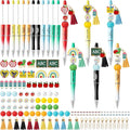 CNhoqc Teacher Appreciation Ballpoint Pens - 12-Set Teacher Appreciation Week Retractable Beadable Ballpoint Pen Wooden Bead Tassel Resealable Foil Pouch Bag Office School Writing Supplies Party Favor