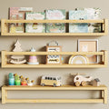 Upgraded Thick Floating Shelves, 24 Inch Solid Wood Bookshelf for Wall, Floating Book Shelves Use as Wall Shelves for Bedroom, Living Room, Kitchen, Books, Spice Rack & Decor - Natural Wood