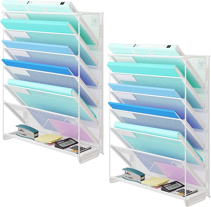Kuntine.B Wall File Organizer Office Hanging Magazine Holder Wall File Organizer for Office Home