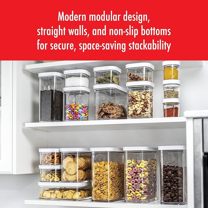 ZWILLING Fresh & Save CUBE Storage Organizer, 3S - 1.25-qt, Pantry Organizers and Storage, Plastic, BPA-Free Airtight Dry Food Storage Container for Storing Brown Sugar, A 2-pound Bag of Rice and more