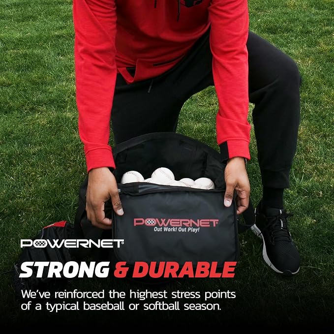 PowerNet Baseball Softball Coaching Bucket Caddy Cover, Multiple Pockets Carry Gameday Essentials, 3 Styles for 6 Gallon Bucket Organization Including All Terrain Wheeled