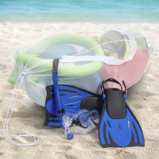 Champion Sports Mesh Equipment Bag – Heavy-Duty Nylon Drawstring Bag with Lock & ID Tag, Breathable Storage Sack for Balls, Swim Gear, Laundry & Toys, Multiple Sizes & Colors
