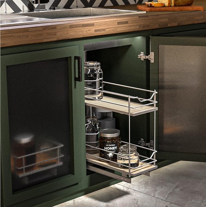 Home Zone Living Pull Out Kitchen Cabinet Organizer