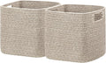 UBBCARE Storage Cubes 11 Inch, Cotton Rope Woven Baskets for Organizing, Cube Storage Bin for Baby Nursery, 2-Pack Square Toy Storage Baskets for Shleves Organizer, Closet, Kidsroom, All Browm