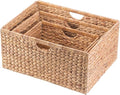 Vintiquewise Foldable Natural Water Hyacinth Storage Bin (Set of 3)