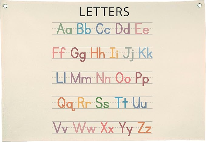 Letters Classroom Decoration Banner-Homeschool Decor-Educational Pennant Decor Gift for Kids Toddler Baby Boys Girls Toddler-Banner Wall Sign for Playroom Nursery Baby Room