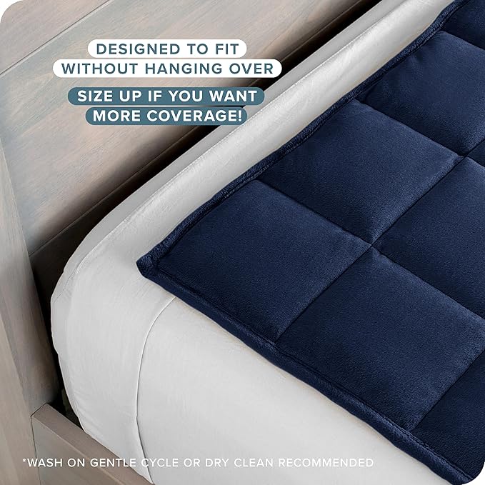 Bare Home Weighted Blanket King Size 25lb (80" x 87") for Adults - Minky Fleece - Premium Heavy Blanket Nontoxic Glass Beads (Dark Blue, 80"x87")
