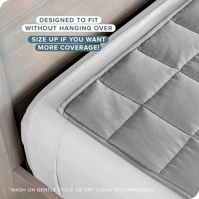 Bare Home Weighted Blanket for Adults 30lb (87" x 80") - All-Natural 100% Cotton - Premium Heavy Blanket Nontoxic Glass Beads (Light Grey, 87"x80")