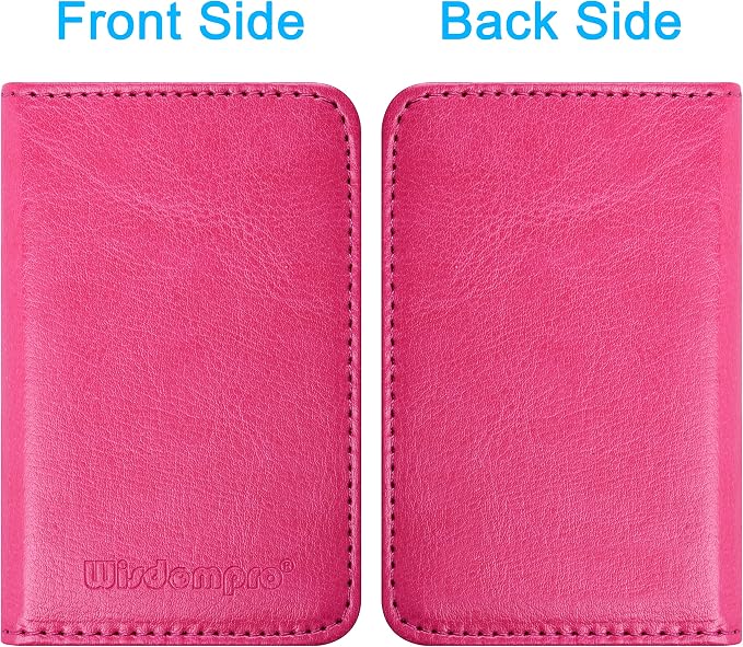 Wisdompro Business Card Holder, 2-Sided Folio Name Card Case | PU Leather Credit Card Holder Wallet with Magnetic Shut, Ultra Slim and Thin, for Business Cards & ID Cards, Men and Women