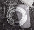 SANGLE SOPFFY 6.4-Inch Square Acrylic Cookie Turntable with Non-Slip Mat | Cake & Cupcake Decorating Rotary Stand (6.4 Inch)