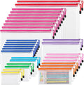 JARLINK 30 Pcs Mesh Zipper Pouch Bags, 8 Sizes Waterproof Zipper Bags | Multi-use Travel Bags for Office, School, Board Game, Puzzles, Cosmetics, Travel Accessories, and Home Organization, 9 colors