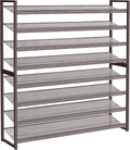 Nunsino Shoe Rack, Long Shoe Organizer,Max Holds 50 Pairs,8 Tier Metal Shoe Storage Shelf,4-Tier Stackable Shoes Organizer for Garage, Entryway,Bronze