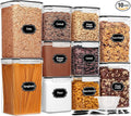 Skroam Large Airtight Food Storage Containers with Lids, 10 Pack Cereal Containers Storage Set - BPA Free Pantry Organizers and Storage for Flour, Sugar & Rice with Measuring Cup, Labels & Marker