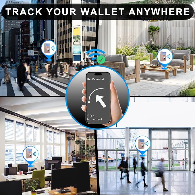 Slim Minimalist Front Pocket Air Tag Wallet, RFID Blocking Card Holder Wallet with Airtag Holder