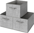GRANNY SAYS Closet Storage Bins, Storage Baskets for Organizing, Fabric Storage Bins with Handles, Clothing Storage Containers for Organization Wardrobe, Gray, Large, 3-Pack