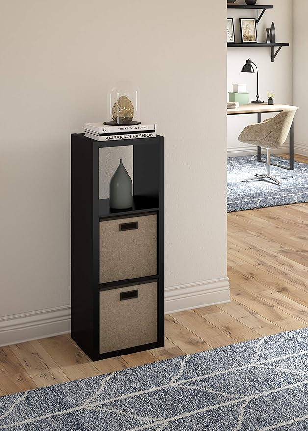 ClosetMaid Decorative Open Back 3-Cube Storage Organizer, Black