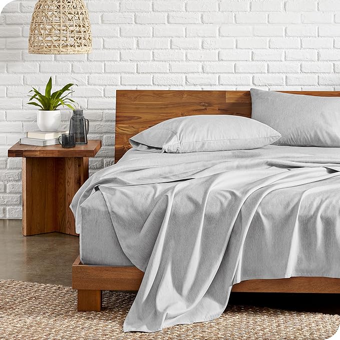 Bare Home Full Sheet Set - Luxury 1800 Ultra-Soft Microfiber Double Brushed - Deep Pockets - Easy Fit - 4 Piece Set - Bedding & Pillowcases (Full, Heathered Pewter)