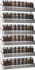Auledio 2 Pack Spice Rack Organizer, 3 Tier Counter-top Stand or Wall Mounted Storage Rack Hanging Shelf for Kitchen Cabinet, Cupboard, Pantry Door or Bathroom Shower Cosmetic - Chrome