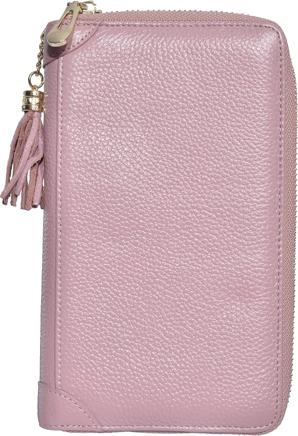 Easyoulife Credit Card Holder Wallet Womens Zipper Leather Case Purse RFID Blocking
