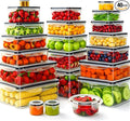 AISOON 40 Pcs 85oz Large Food Storage Containers with Lids (20 containers & 20 lids), Stackable Airtight Leakproof BPA-Free Reusable Meal Prep Containers, Freezer Microwave Dishwasher Safe