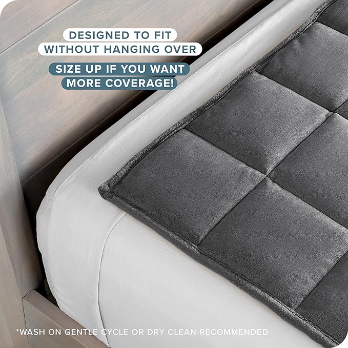 Bare Home Weighted Blanket Full or Queen Size 12lb (48" x 72") for Adults - Minky Fleece - Premium Heavy Blanket Nontoxic Glass Beads (Grey, 48"x72")