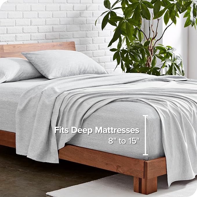 Bare Home Twin Sheet Set - 1800 Ultra-Soft Microfiber Double Brushed - Deep Pockets - Easy Fit - Extra Soft - 3 Piece Set - Bedding Sheets & Pillowcases (Twin, Heathered Pewter)