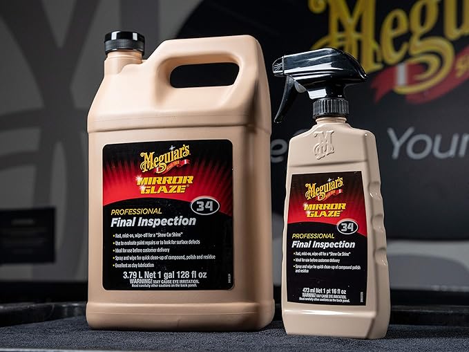 Meguiar's Professional Final Inspection Mist & Wipe M3401 - Quickly and Gently Remove Prints, Dust, and Smudges Leaving a Showroom Quality Shine - Safe as a Clay Bar Lubricant, 128 Oz, 1 Gallon