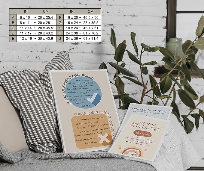 LOLUIS Mental Health Poster, La Salud Mental Spanish Learning Tools Educational Supplies Art Print (Cosas Que Puedo Controlar, Custom Frame Type)