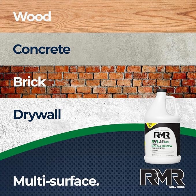 RMR-86 Pro Contractor Grade Mold Stain & Mildew Stain Remover Cleaning Solution, Professional Quality Formula, 1 Gallon