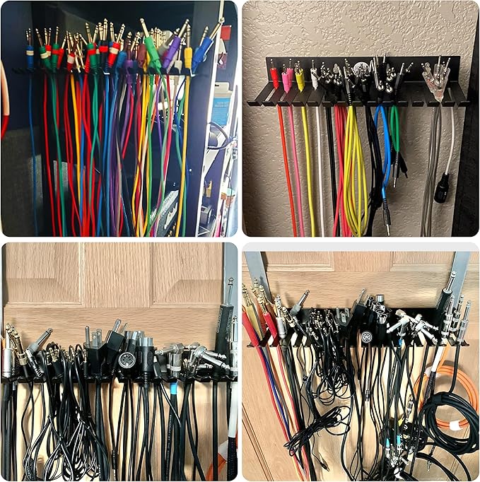 2 Pack 19 Slots Wall mountable Cable Hanger and Organizer,Cable Holder,Cable Organizer Studio Storage,Slots Width from 5.5 to 9.5mm for Cord Management Rack