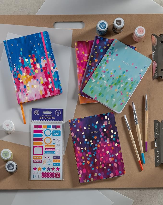 High Note Colorful Composition Notebook Journal, 3 Pack, 5.75" x 8.25", 64 Wide Ruled Pages, Small Notebooks for School, Journaling, Writing, Planner, by Sarah Coey