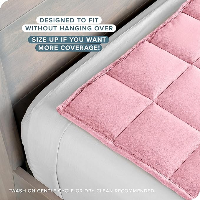 Bare Home Weighted Blanket Twin or Full Size 10lb (40" x 60") for Adults - Minky Fleece - Premium Heavy Blanket Nontoxic Glass Beads (Light Pink, 40"x60")
