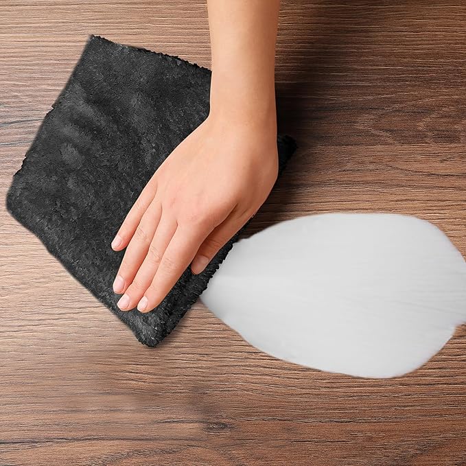 Towelogy® Super Absorbent Microfibre Cloth | Absorbs Over 10 Times its Weight in Water | Sponge-Like Absorbency | Multipurpose Scratch-Free Cleaning Cloth for Household Use (Black)