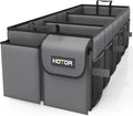 HOTOR Trunk Organizer for Car - Car Organizer, Foldable Trunk organizer for SUVs & Sedans, Sturdy Organization for Car Accessories, Tools, Sundries, Grey, 3 Compartments, 31.9"×12.6"×10.6"