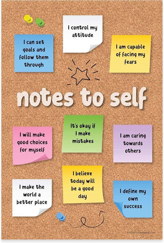 ZOCO – Social Emotional Learning Posters for Teens (3-Pack) – Laminated 12x18 – Growth Mindset Mental Health Mindfulness & SEL Wall Art for Classrooms Counseling Therapy or School Counselor Offices